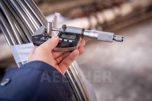Hastelloy B coil tube diameter inspection